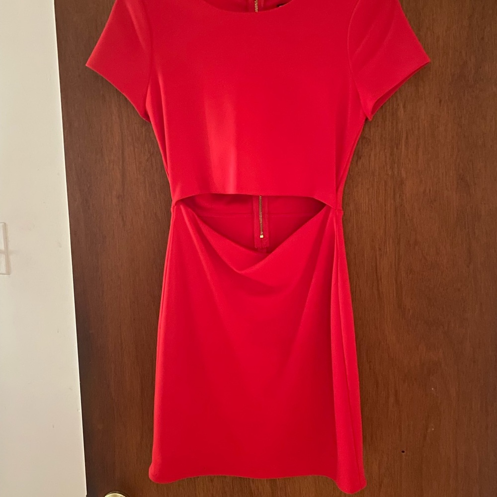 Express red mini dress with cut out